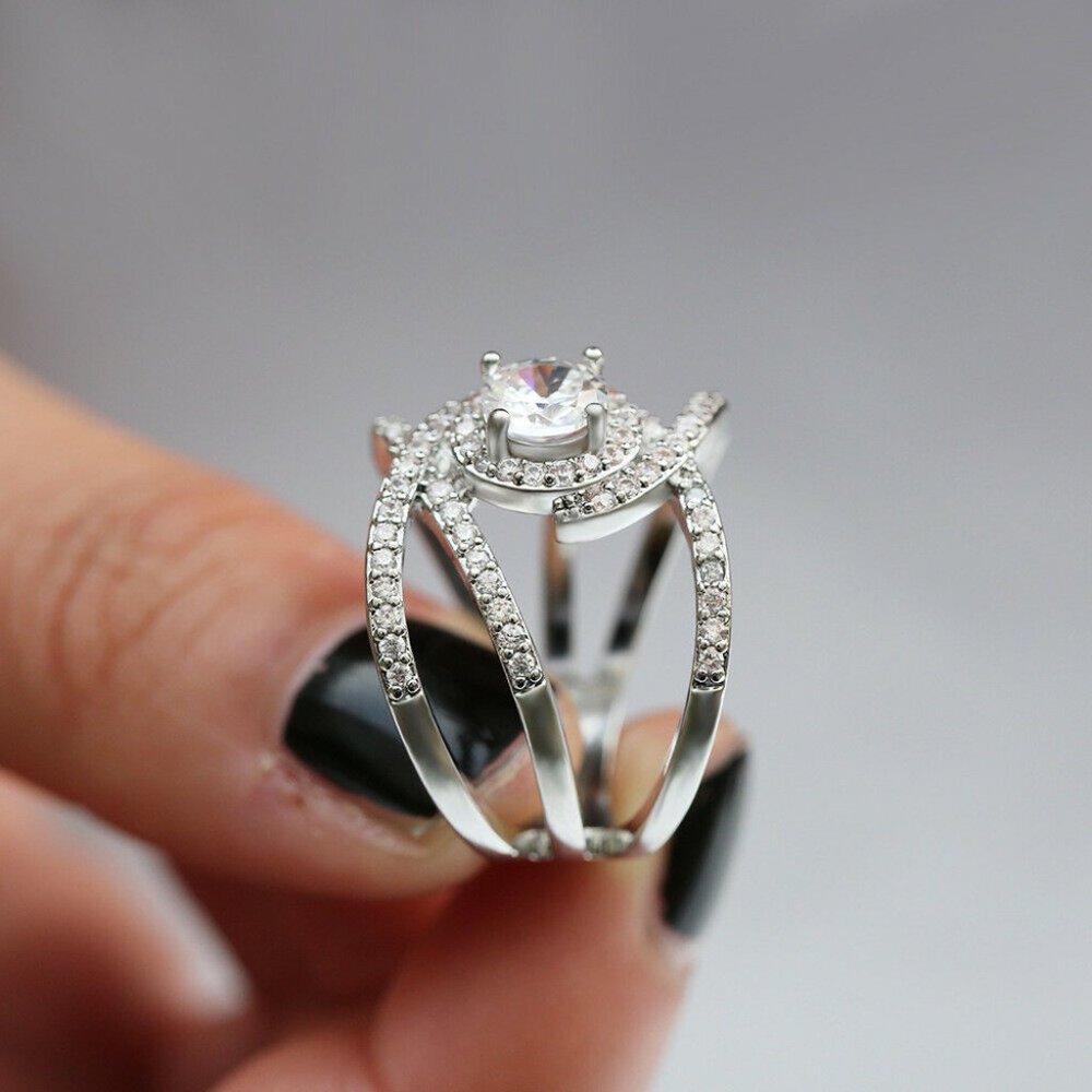 Elegant 925 Silver White Sapphire Fashion ring - Picture 5 of 5